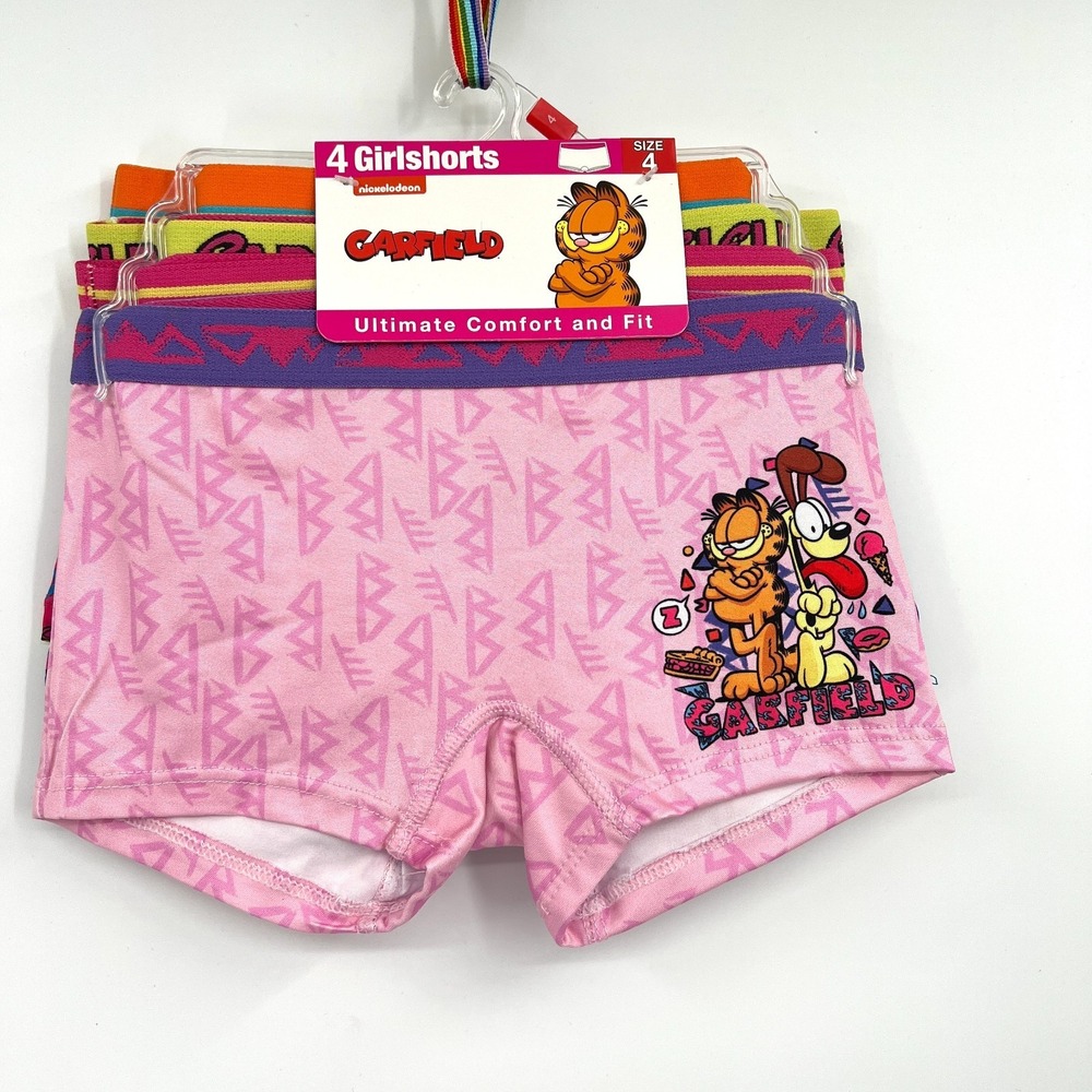 Garfield 4pk girlshorts handcraft athletic underwear cartoon boy shorts undies 4